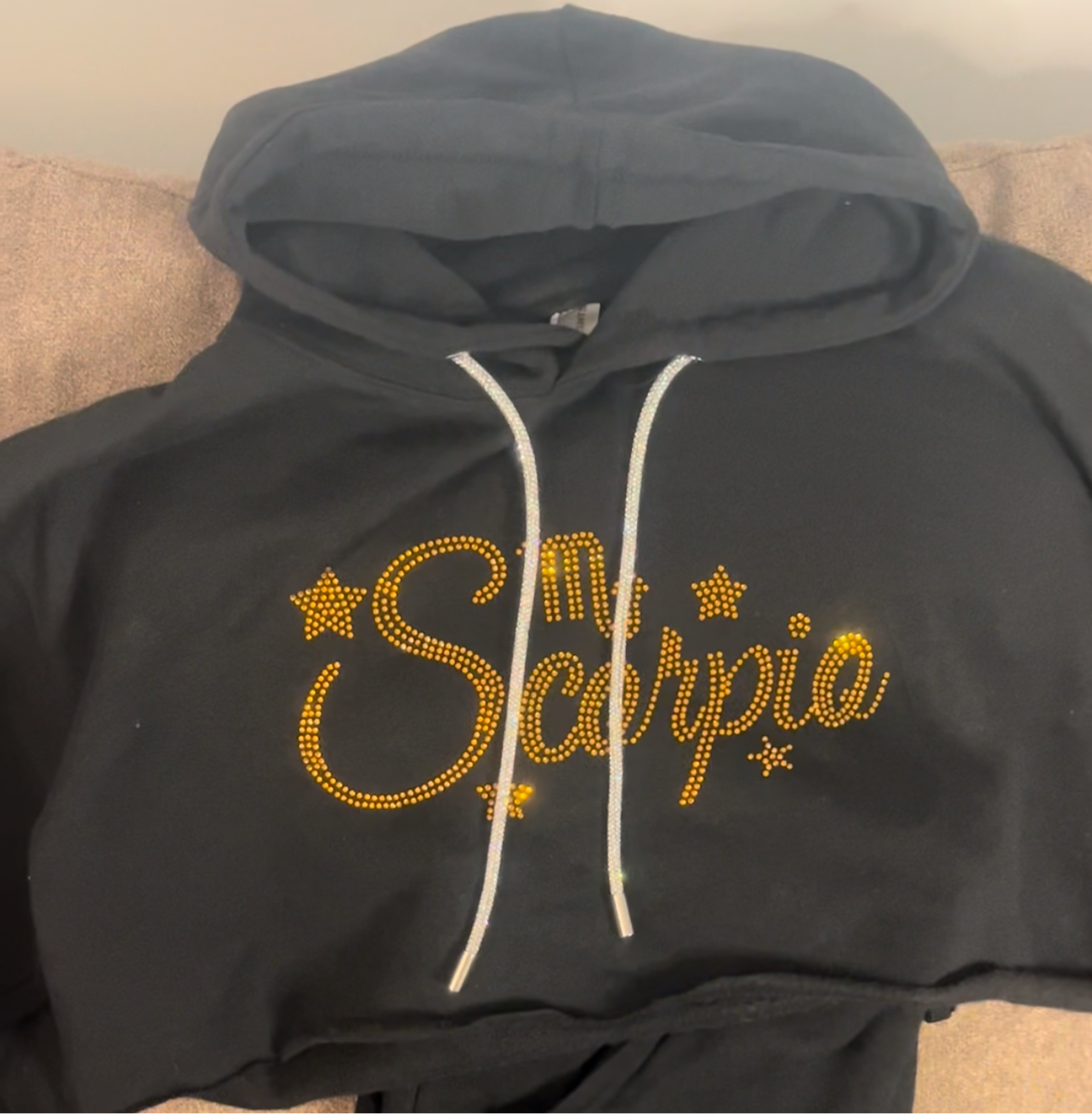 Scorpio rhinestones hoodie