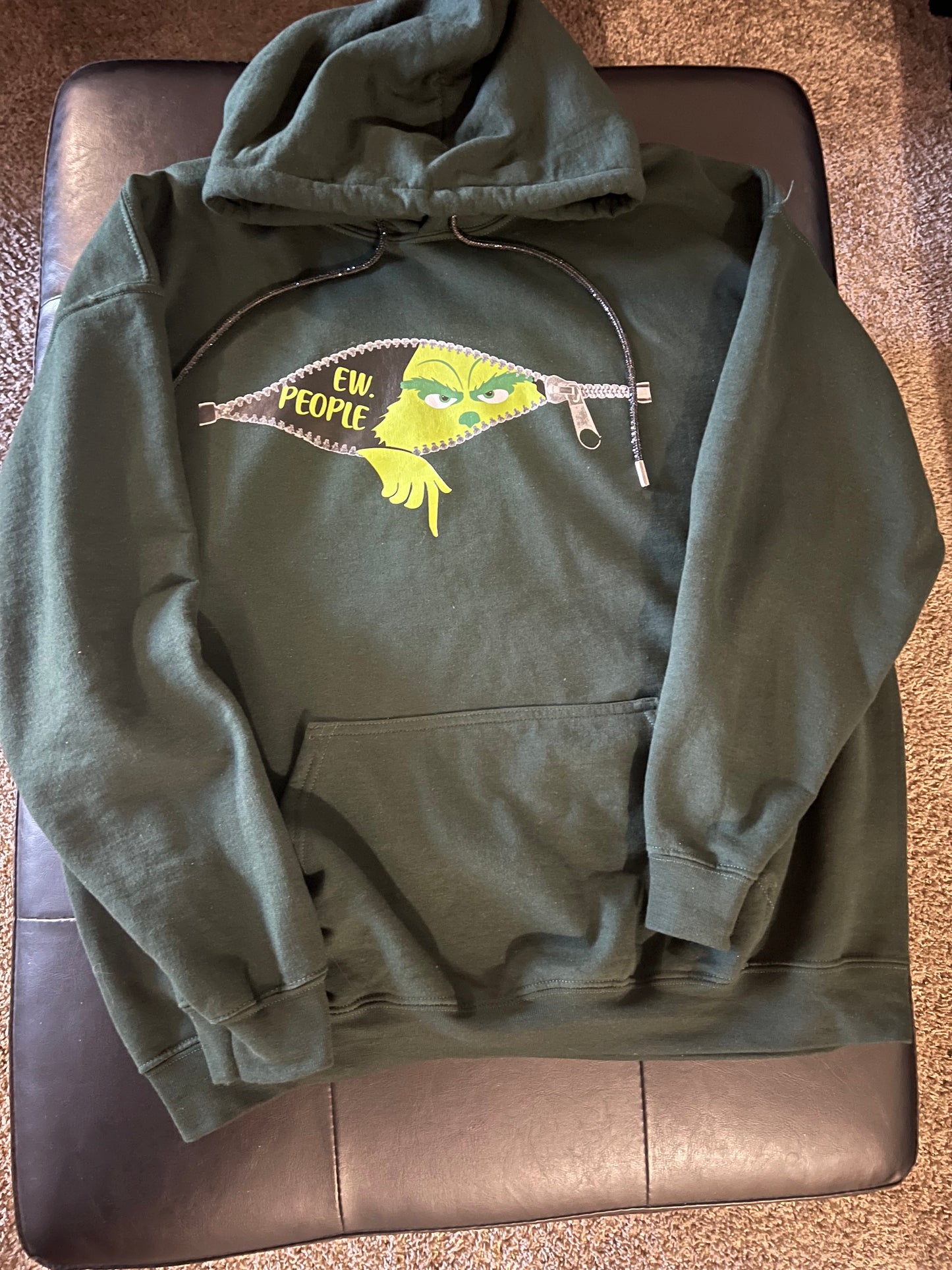 Black bling hoodie string