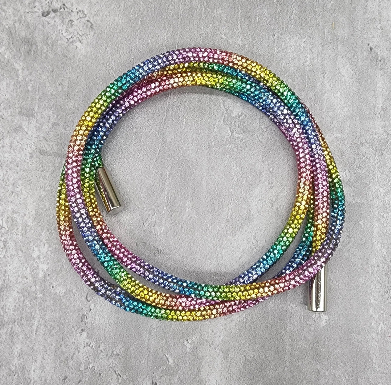 Rainbow bling hoodie string