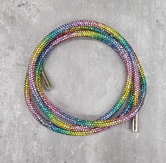 Rainbow bling hoodie string