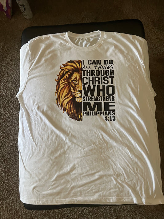 I can do all things shirt (black letters)