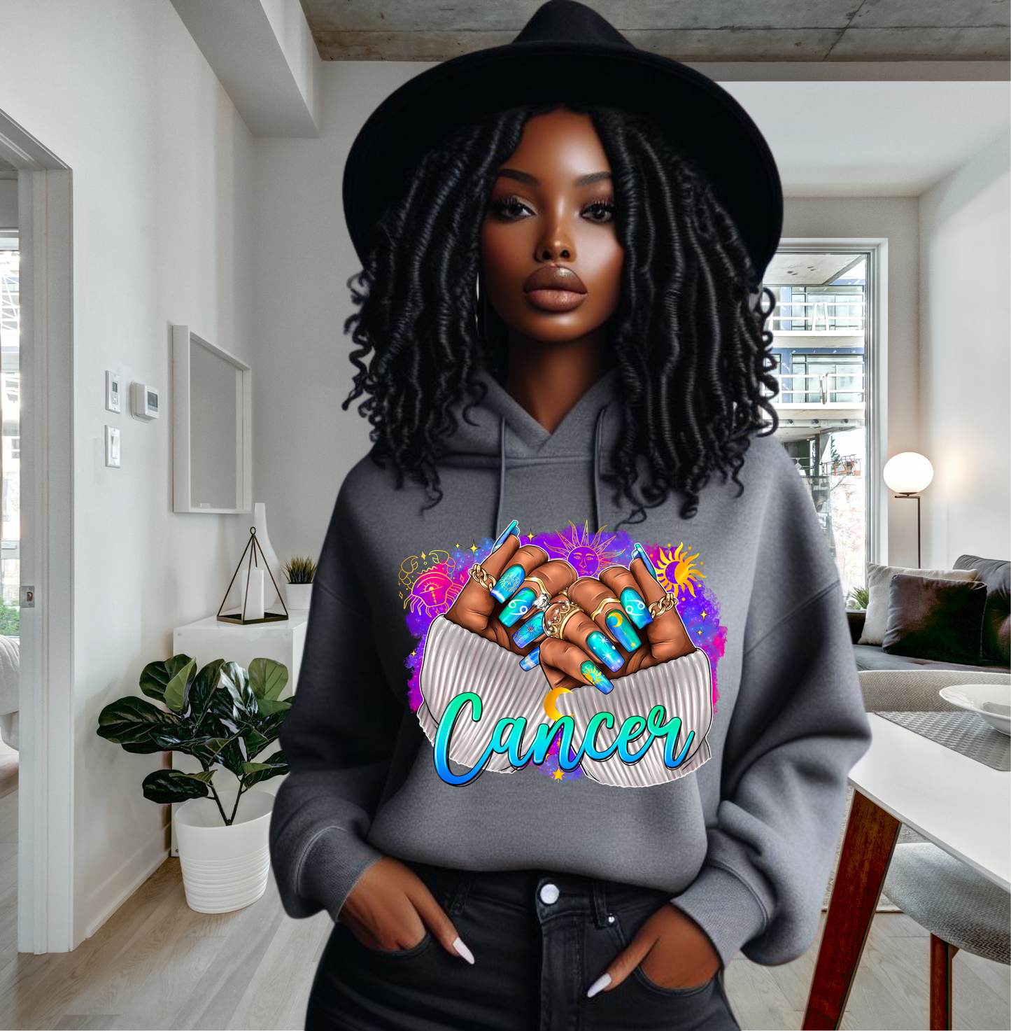 Cancer nail hoodie