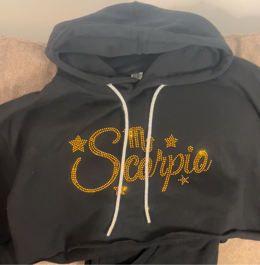 Scorpio rhinestones hoodie