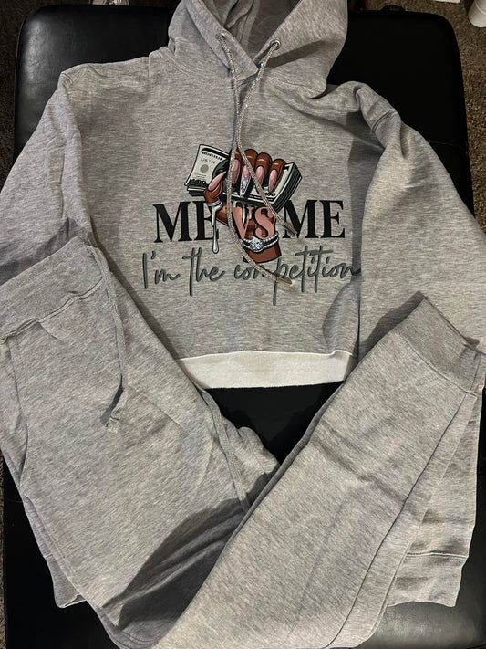 Me vs me crop top hoodie