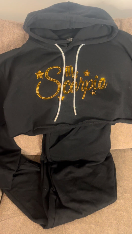 Scorpio rhinestone sweatsuit (without bling string)