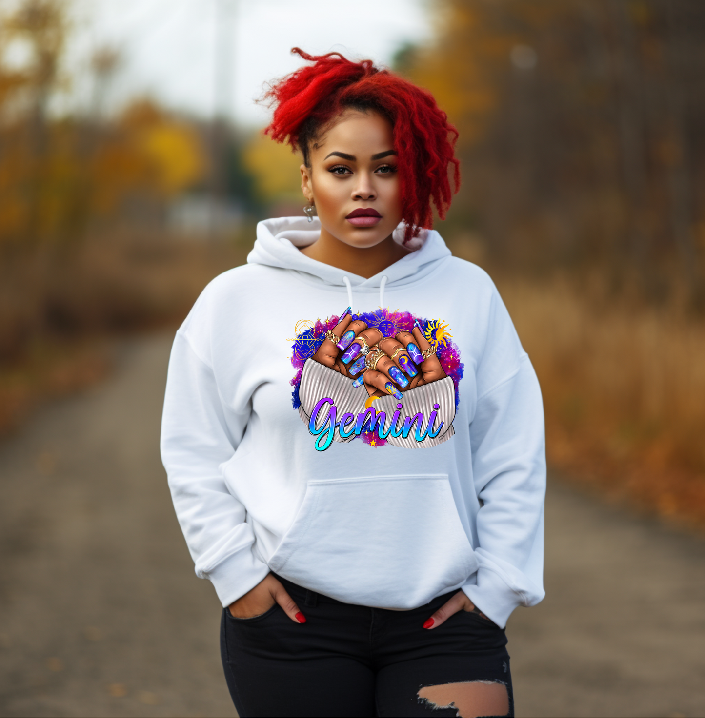 Gemini nail hoodie