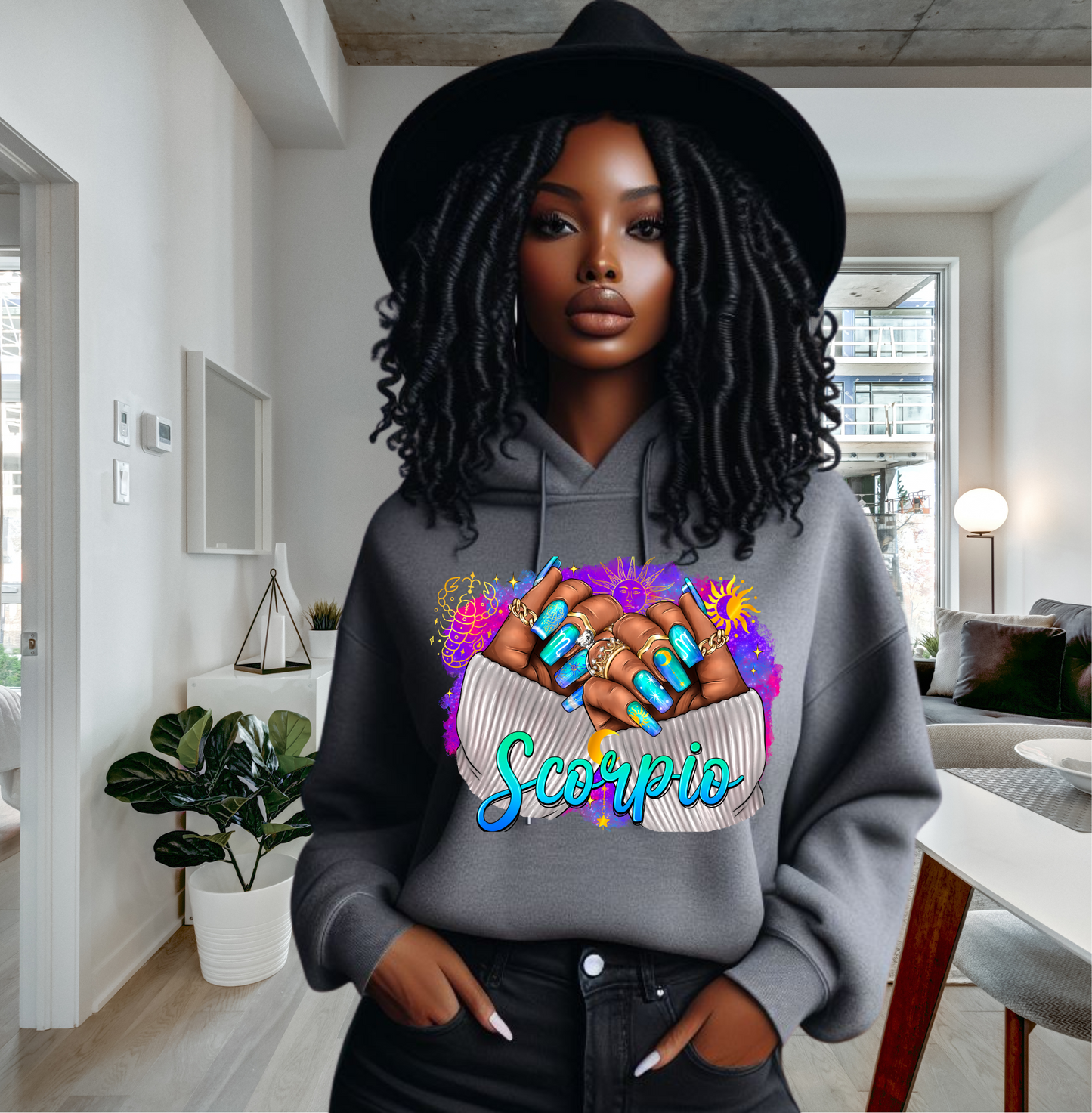 Scorpio nail hoodie